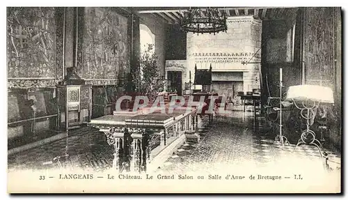 Cartes postales Langeais Le Chateau Le Grand Salon ou Salle d Anne de Bretagne