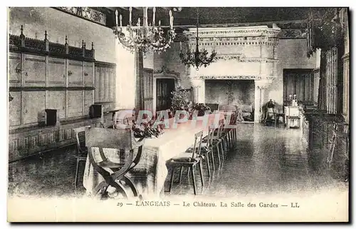 Cartes postales Langeais Le Chateau La Salle des Gardes