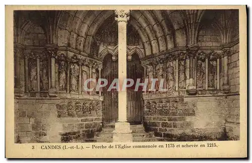 Ansichtskarte AK Candes Porche de l Eglise Commencee en 1175