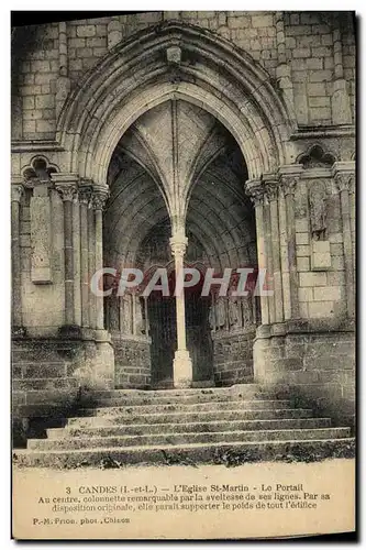 Cartes postales Candes L Eglise St Martin Le portail