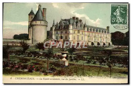 Ansichtskarte AK Chenonceaux La Facade Occidentale Vue Des Jardins