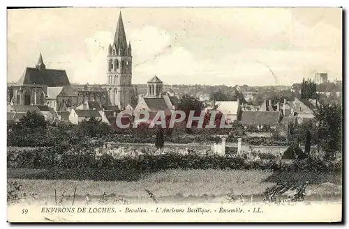 Cartes postales Environs De Loches Beaulieu L Ancienne Basilique Ensemble