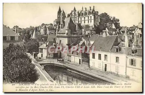 Ansichtskarte AK Environs De Loches Vue Generale Vers le Chateau