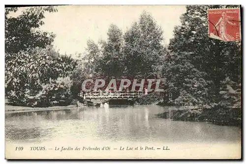 Ansichtskarte AK Tours Le Jardin des Prebendes d Oe Le Lac et le Pont