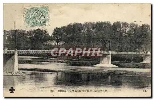 Cartes postales Tours Pont Suspendu Saint symphorien