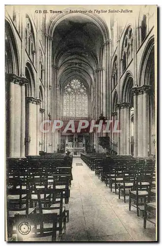 Cartes postales Tours Interieur de L Eglise Saint Julien