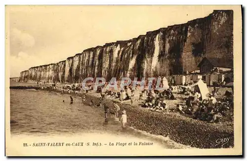 Cartes postales St Valery en Caux La Plage et la Falaise