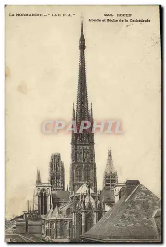 Ansichtskarte AK Rouen Abside et Fieche de la Cathedrale