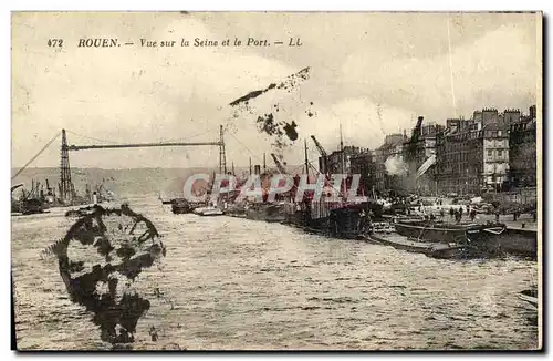 Cartes postales Rouen Vue sur la Seine et le Port Bateaux