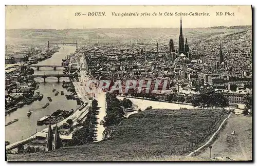 Ansichtskarte AK Rouen Vue Generale Prise de la Cote Sainte Catherine