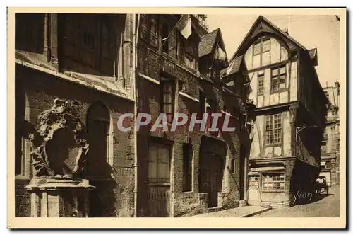 Ansichtskarte AK Rouen Vieilles Maisons dans la Rue Saint Romain