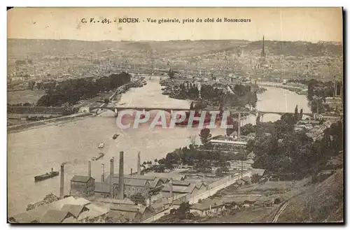 Ansichtskarte AK Rouen Vue Generale Prise du Cote de Bonsecours