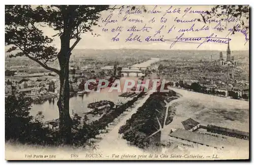 Cartes postales Rouen Vude Generale Prise de la Cote Sainte Catherine