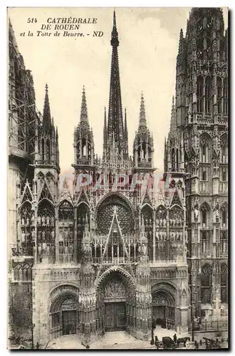 Ansichtskarte AK Rouen Cathedrale et la tour du Beurre