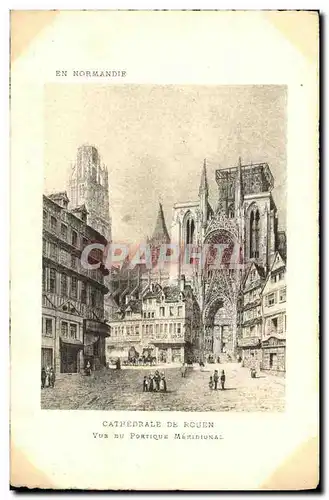 Cartes postales Rouen Cathedrale De Vue Du Portique meridional