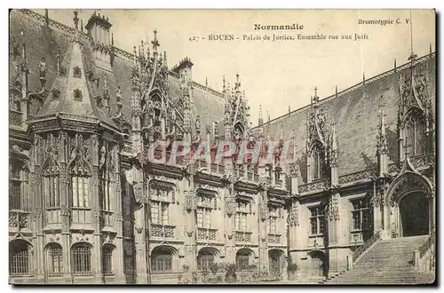 Ansichtskarte AK Rouen Palais de Justice Ensemble rue aux Juifs Judaica