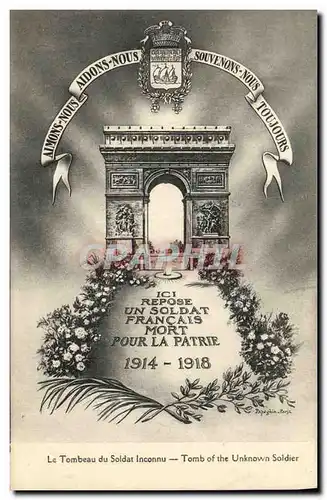 Cartes postales Paris Le Tombeau du Soldat Inconnu Militaria