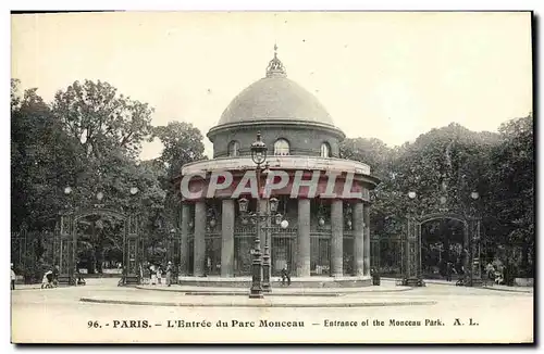 Ansichtskarte AK Paris L Entree du Parc Monceau