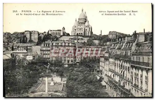 Ansichtskarte AK Paris Le Square d Anvers et le Sacre Coeur de Montmartre