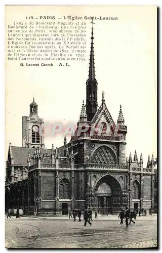 Cartes postales Paris L Eglise Saint Laurent