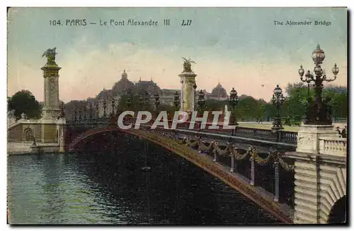 Cartes postales Paris Le Pont Alexandre III