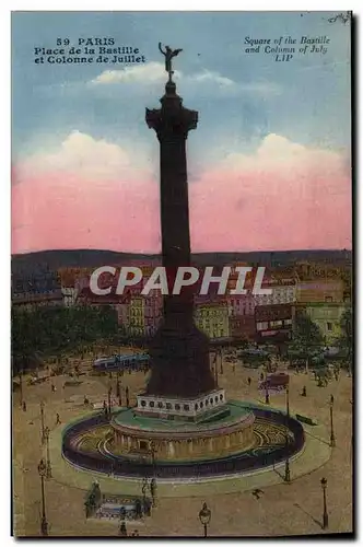 Cartes postales Paris Place de la Bastille et Colonne de juillet