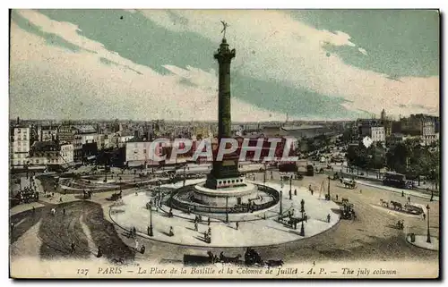 Cartes postales Paris La Place de la Bastille et la Colonne de Juillet