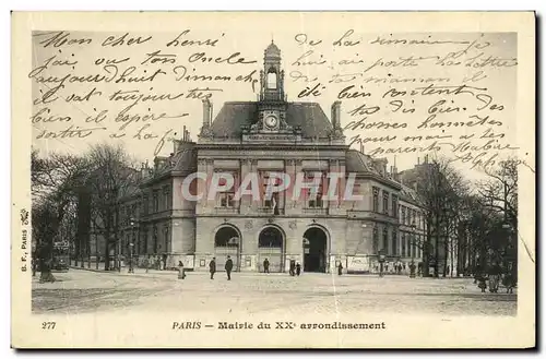 Cartes postales Paris Mairie du 20eme Arrondissement