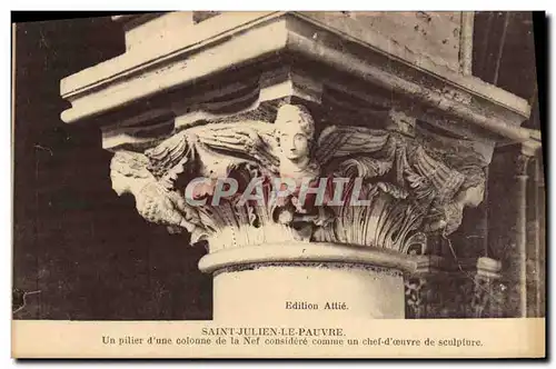 Cartes postales Paris Eglise Saint Julien le Pauvre Un pilier d une colonne de la nef