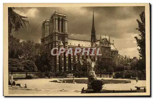 Cartes postales Paris Notre Dame Vue du Square rene Viviani