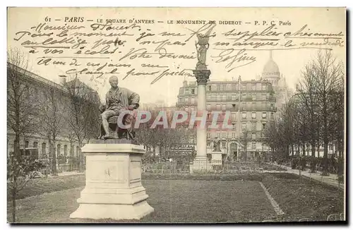 Ansichtskarte AK Paris Le Square D Anvers Le Monument De Diderot