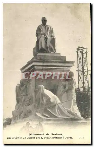 Cartes postales Paris Monument de Pasteur Inaugure le 16 juillet 1904 Place Breteuil a Paris