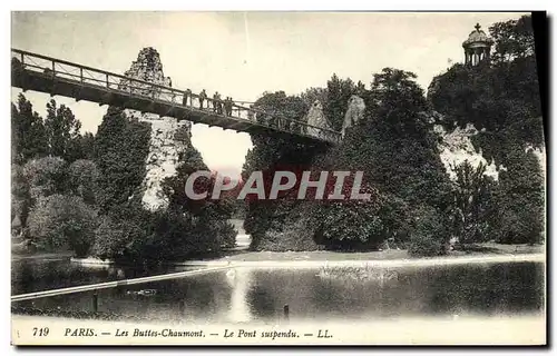 Ansichtskarte AK Paris Les Buttes Chaumont Le Pont Suspendu