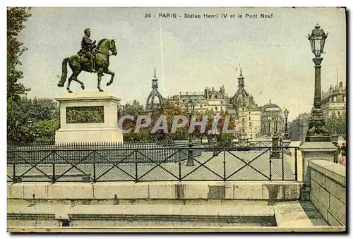 Ansichtskarte AK Paris Statue Henri IV et le Pont Neuf