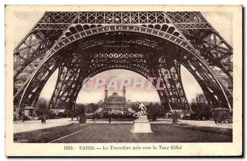 Ansichtskarte AK Paris Tour Eiffel Le Trocadero Pris Sous la