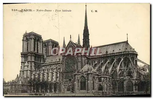 Cartes postales Paris Notre Dame Face Laterale