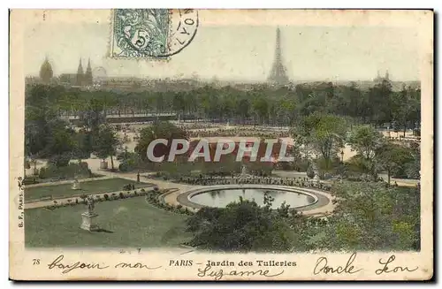 Cartes postales Paris Jardin des Tuileries Tour Eiffel