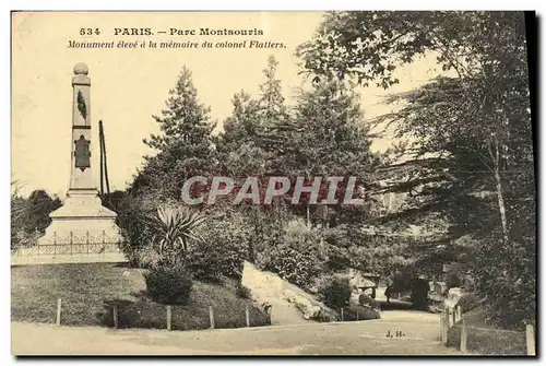 Ansichtskarte AK Paris Parc Montsouris Monument eleve a la memoire du colonel Flatters