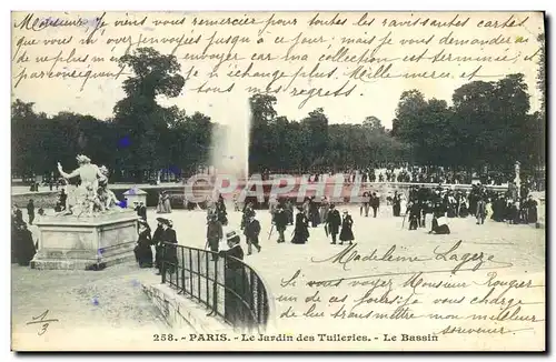 Cartes postales Paris Le Jardin des Tuileries Le bassin