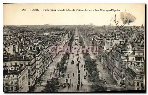 Ansichtskarte AK Paris Panorma pris de l Arc de Triomphe vers les Champ Elysees