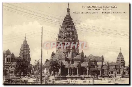 Ansichtskarte AK Exposition Coloniale de Marseille 1922 Palais de L Indo Chine Temple d Angkor Vat