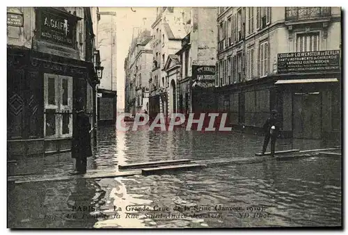 Ansichtskarte AK Paris La Grande Crue de la Seine Un pont de la rue Saint Andre des Arts