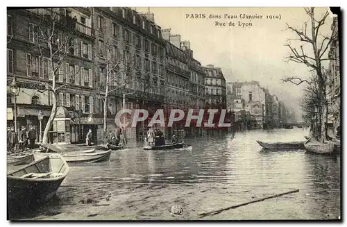 Cartes postales Paris dans l eau Rue de Lyon