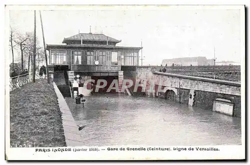 Cartes postales Paris Inonde Gare de Grenelle Ligne de Versailles