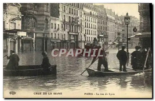 Ansichtskarte AK Crue de la Seine Paris La rue de Lyon