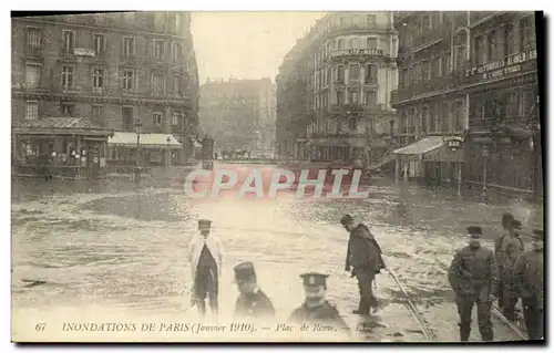 Cartes postales Inondations de Paris Place de Rome