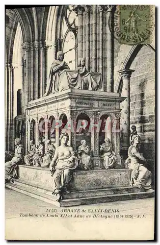 Cartes postales Abbaye de St Denis Tombeau de Louis Xll et Anne de Bretagne