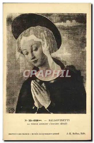 Cartes postales Baldovinetti La Vierge Adorant L Enfant