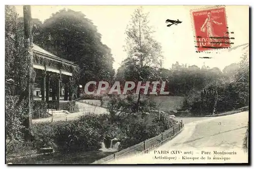 Cartes postales Paris Parc Montsouris Kiosque de la musique Avion