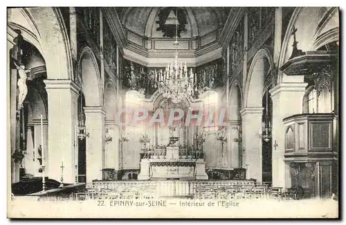Cartes postales Epinay sur Seine Interieur de l Eglise